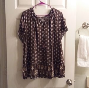 One boho blouse, one t-shirt